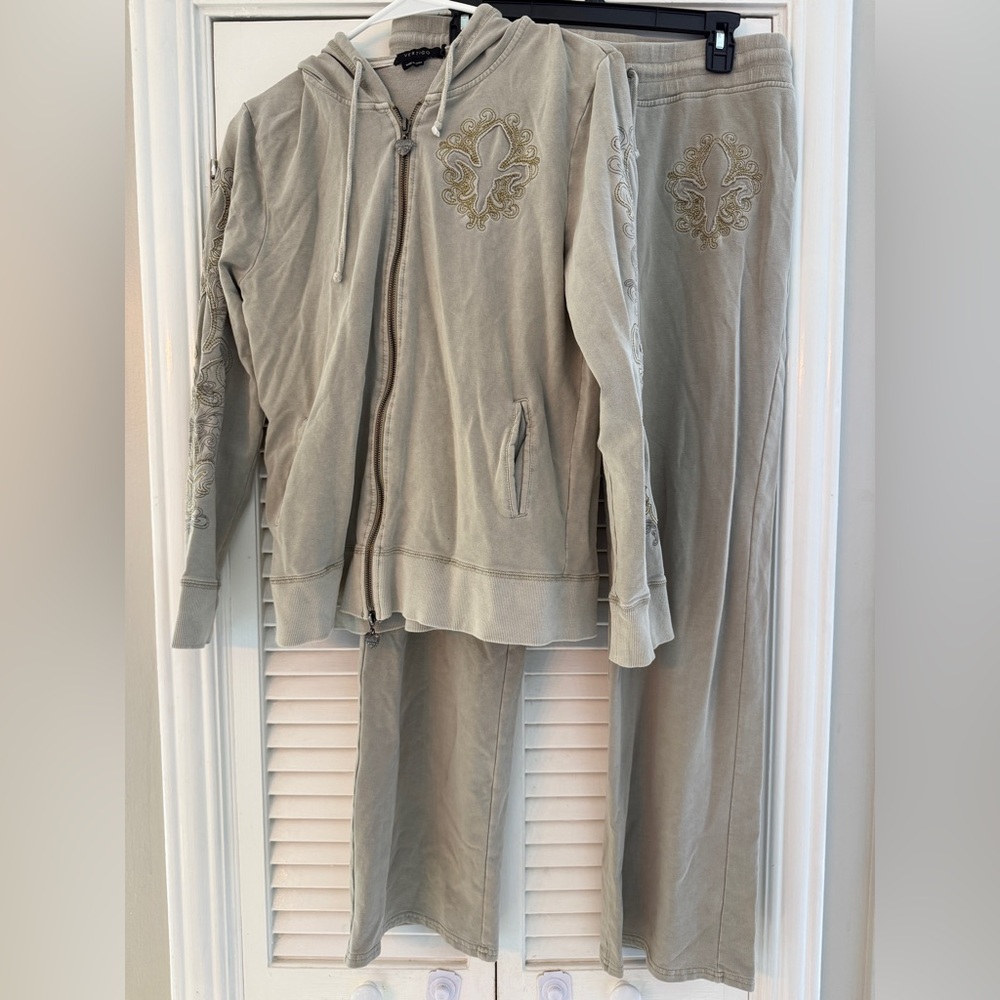 Vertigo Taupe Hooded Track Lounge Suit, XL, Resort Wear, Casual Elegance, Luxury